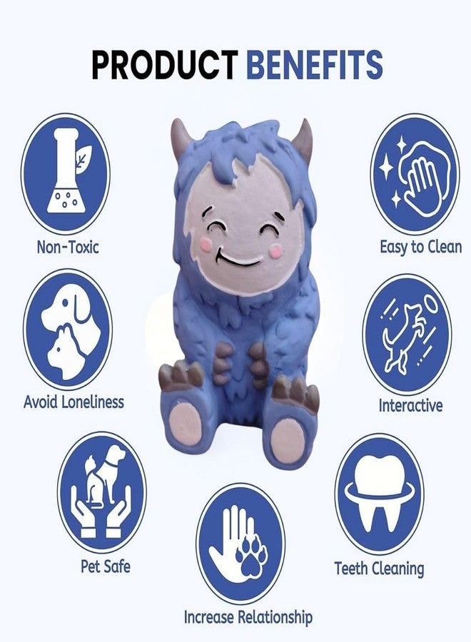 PET FUN لعبة يتي الأزرق اللطيفة القابلة للضغط - لعبة ضغط ناعمة لتخفيف التوتر للأطفال والكبار والكلاب | لعبة يدوية لطيفة على شكل وحش لتخفيف التوتر، مناسبة لمكتب العمل، هدية، أو هدية تذكارية في أعياد الميلاد - Image 5